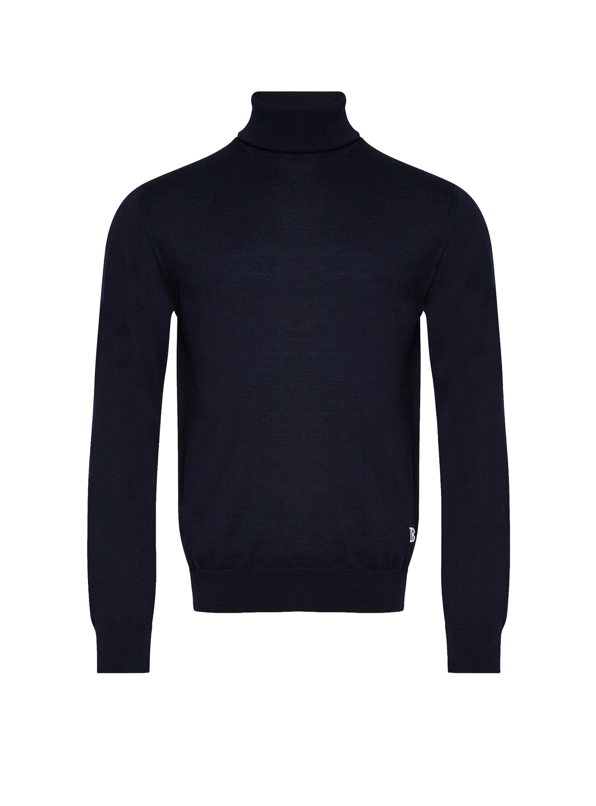 Pull col roulé en laine - Marine