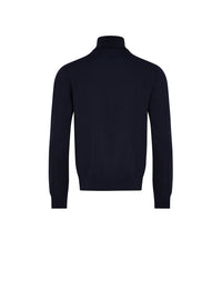 Pull à col roulé avec logo - Marine