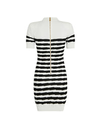 Robe polo courte rayée - Blanc & Noir
