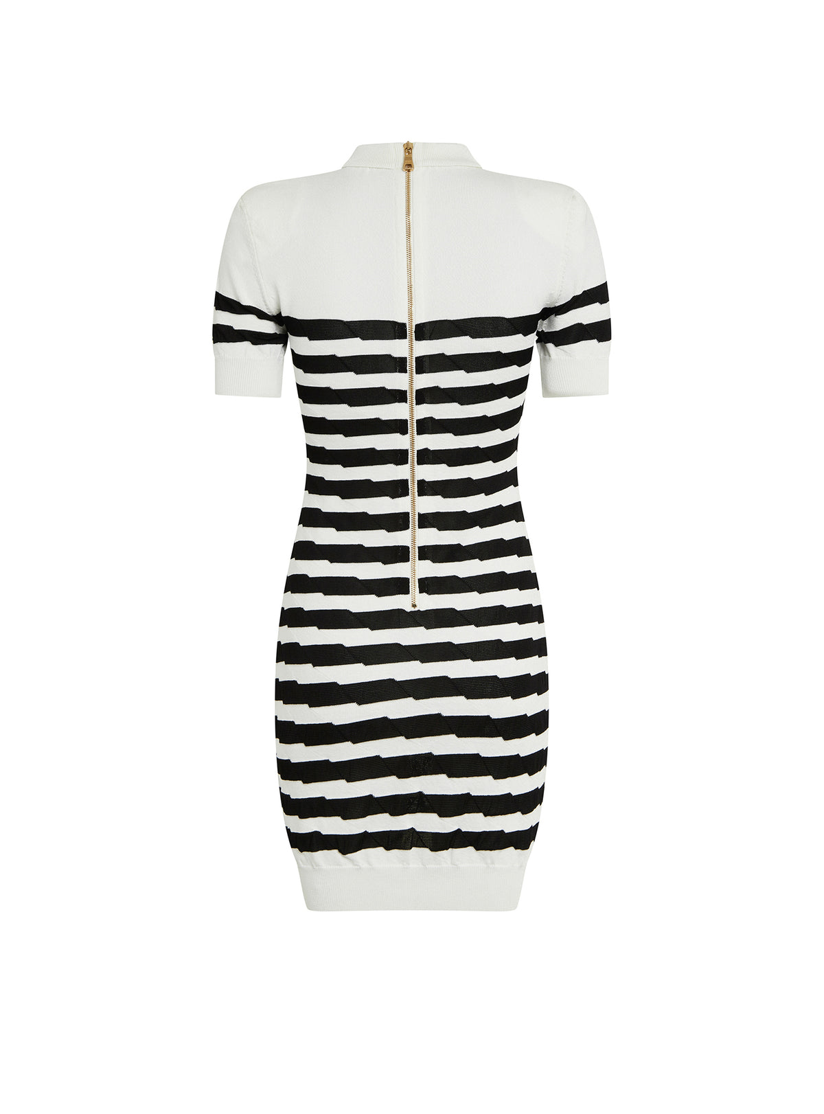 Robe polo courte rayée - Blanc & Noir