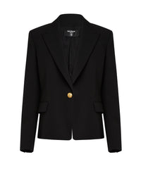 Veste à simple boutonnage en laine - Noir