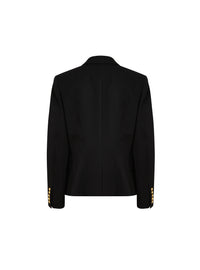 Veste à simple boutonnage en laine - Noir