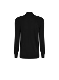Pull 5 boutons col montant - Noir