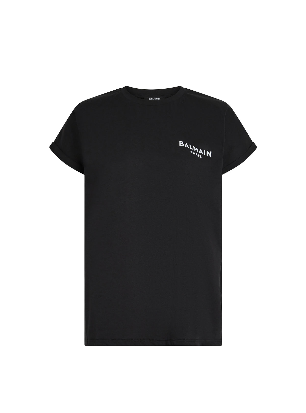 T-shirt en coton éco-design floqué petit logo balmain - Noir & Blanc
