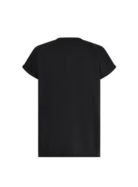 T-shirt en coton éco-design floqué petit logo balmain - Noir & Blanc