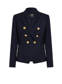 Veste à double boutonnage en laine - Marine