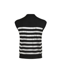 Pull à rayures en laine - Noir & Argent