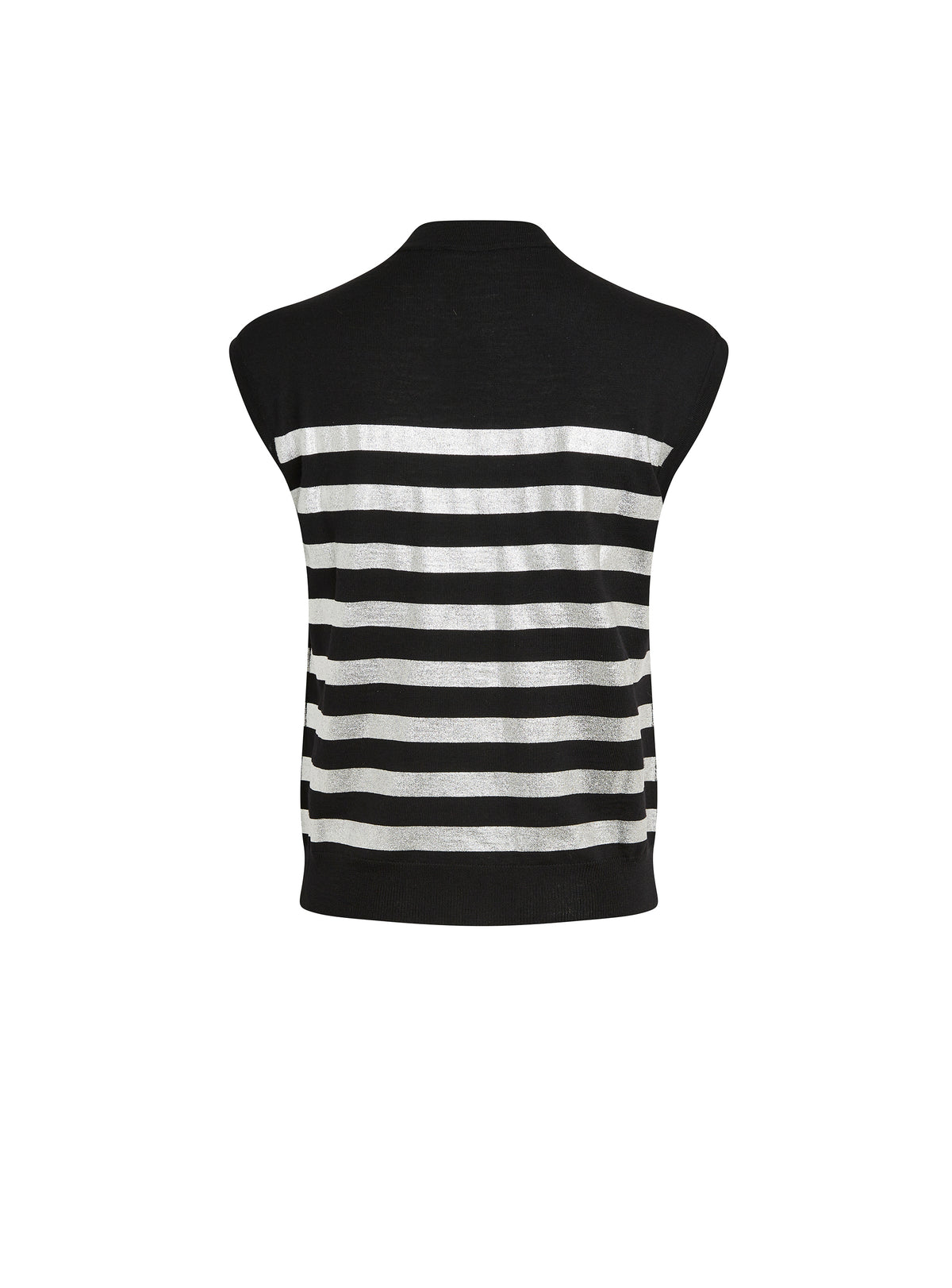 Pull à rayures en laine - Noir & Argent