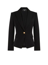 Blazer à simple boutonnage en laine - Noir