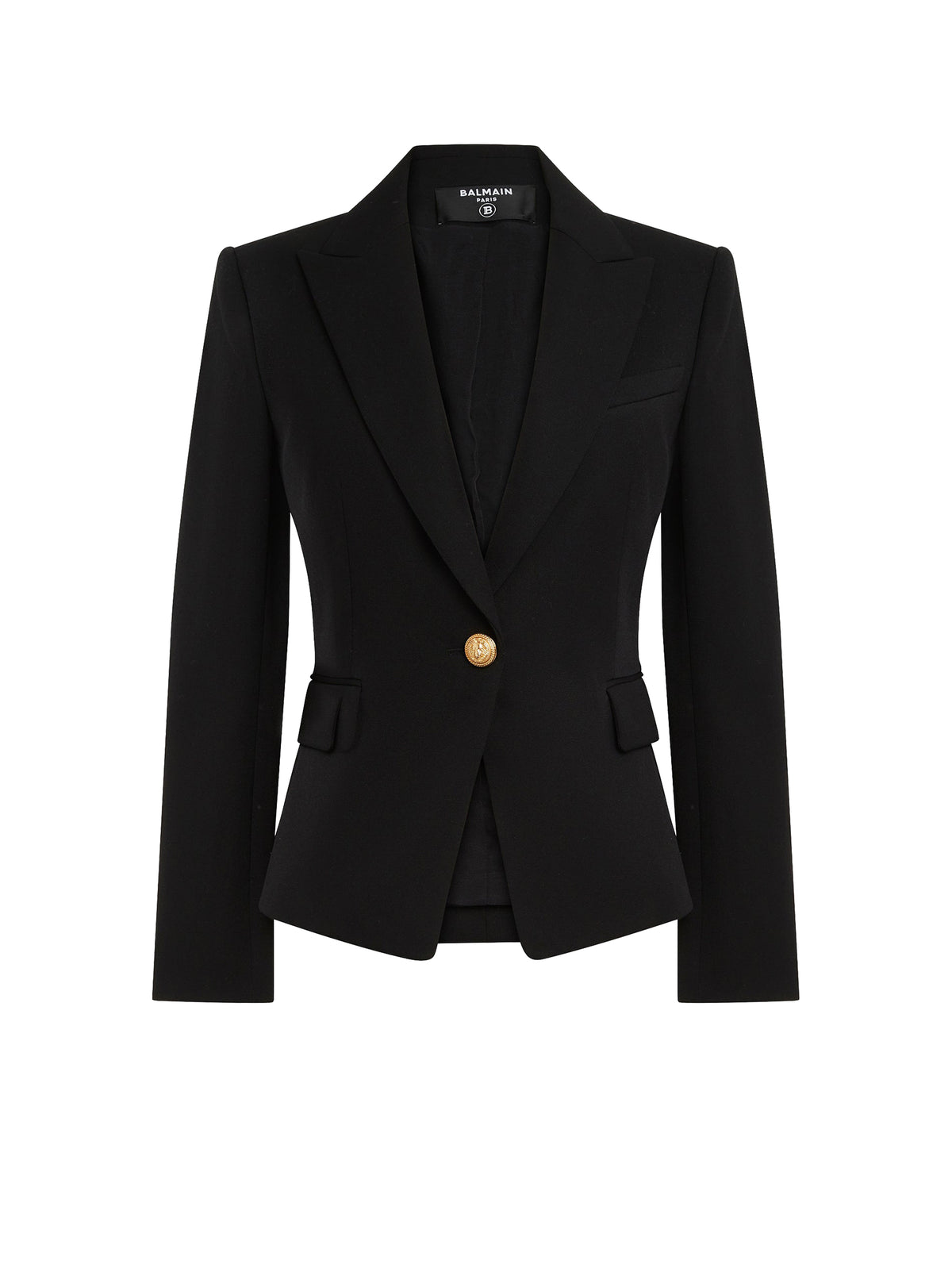 Blazer à simple boutonnage en laine - Noir