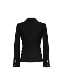 Blazer à simple boutonnage en laine - Noir
