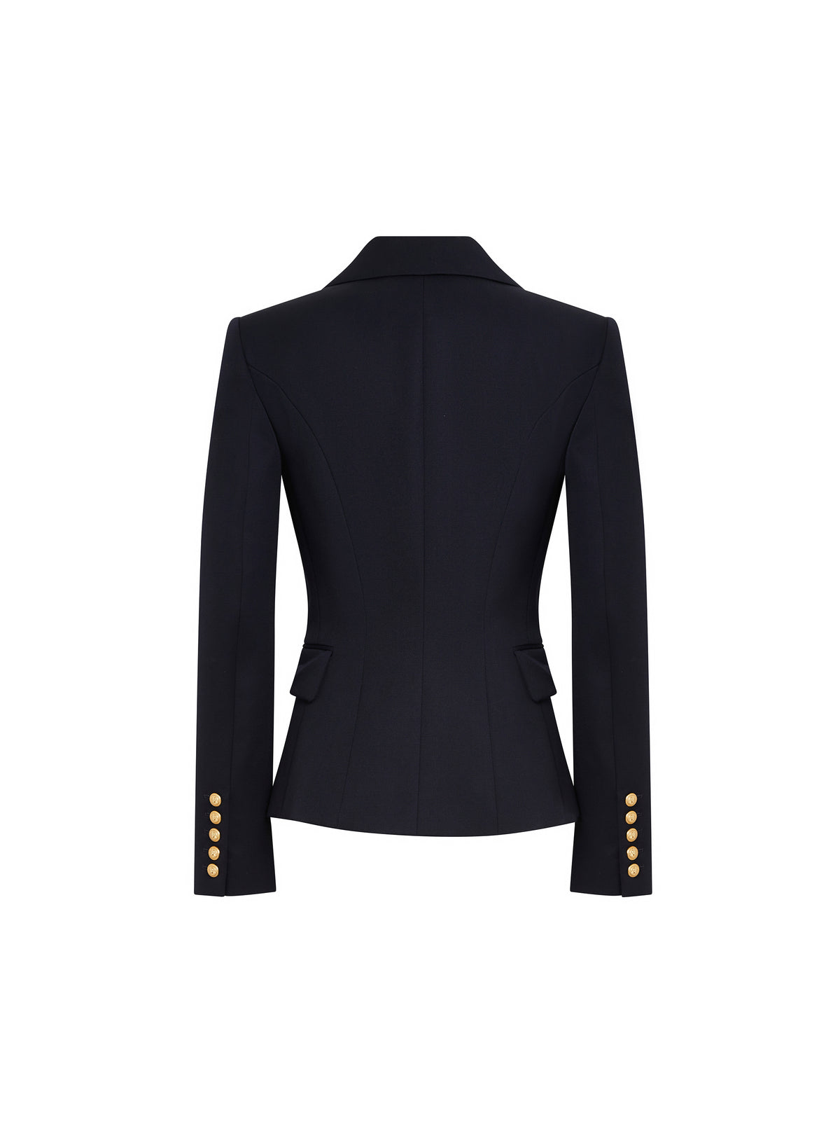 Blazer à simple boutonnage en laine - Marine