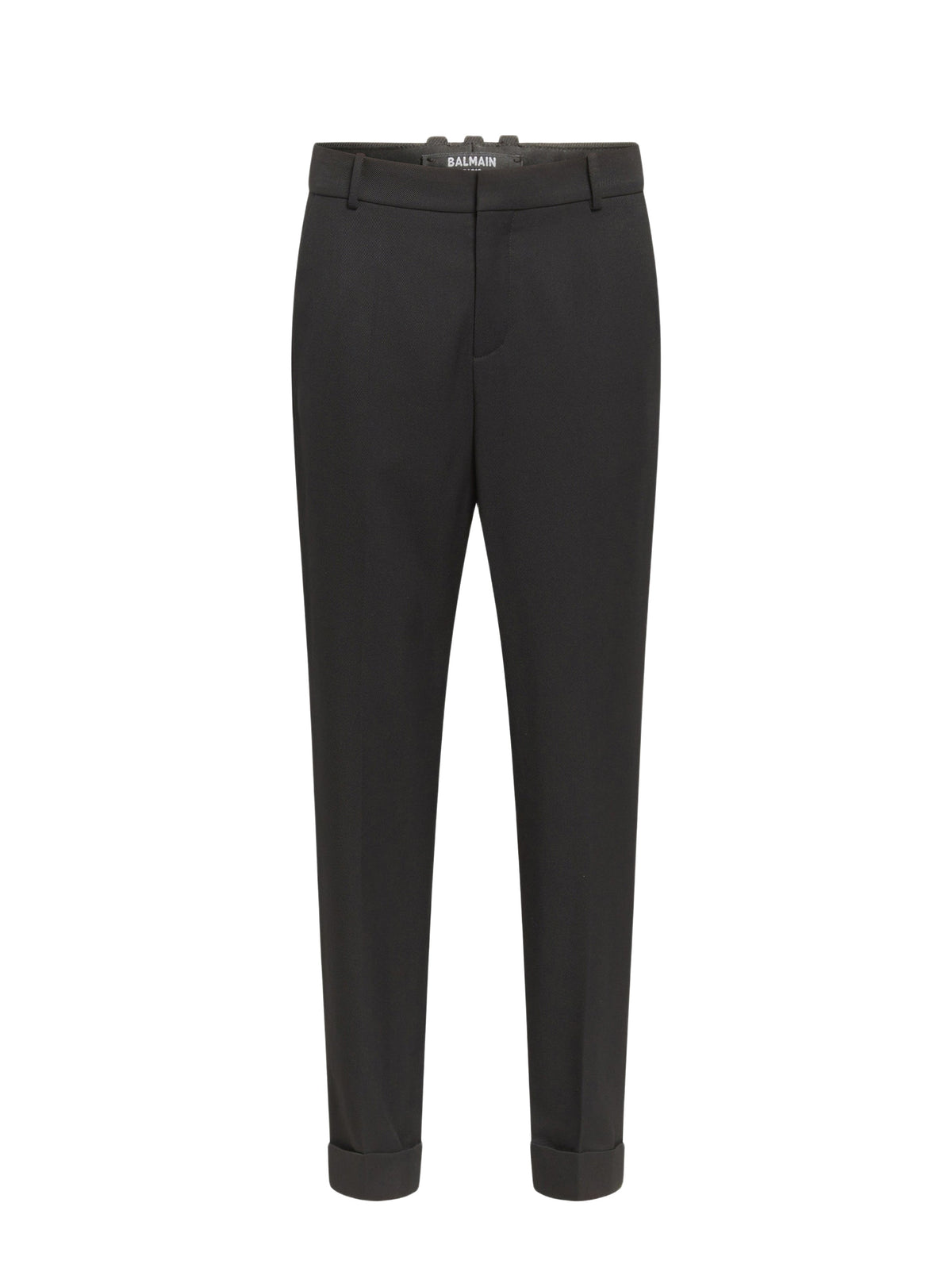 Pantalon droit ajusté en laine - Noir