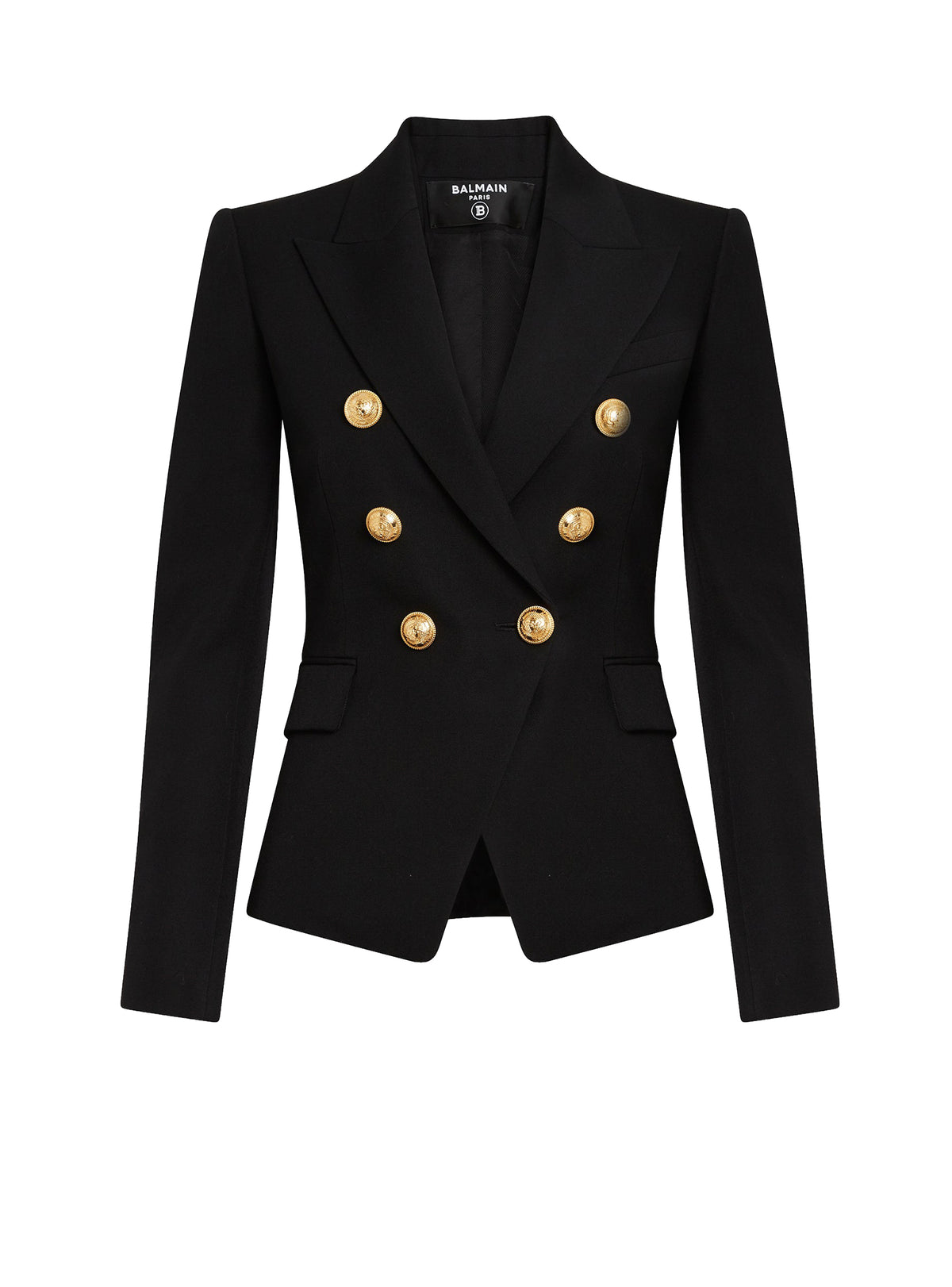 Double-breasted wool blazer - Black