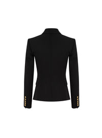 Double-breasted wool blazer - Black