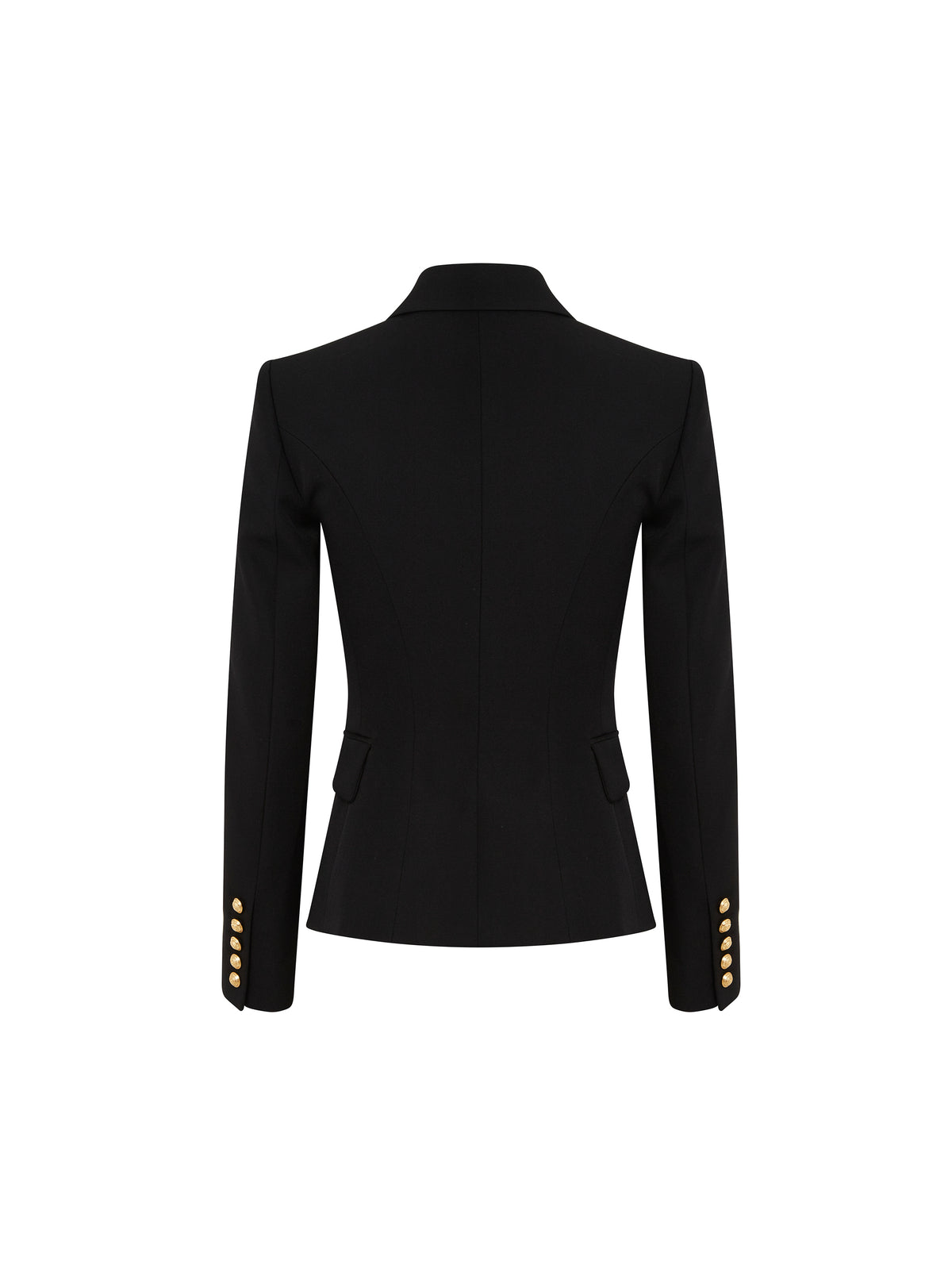 Double-breasted wool blazer - Black