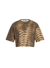 Cropped t-shirt with zebra print - Multi Brown