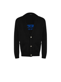 Cardigan en maille à logo balmain - Noir