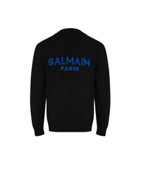 Cardigan en maille à logo balmain - Noir