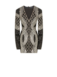 Robe courte brodée argenté - Noir & Argent