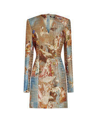 Sky print short wrap dress - Blue & Multicolor