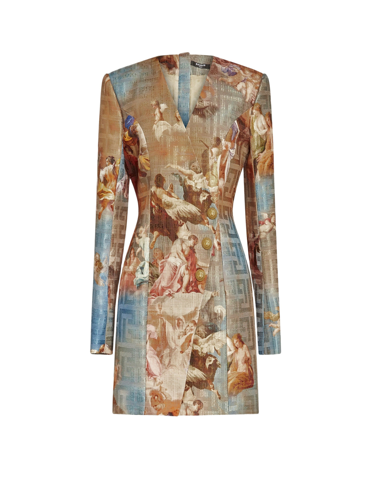 Sky print short wrap dress - Blue & Multicolor