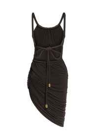 Robe longue en jersey drapé - Noir
