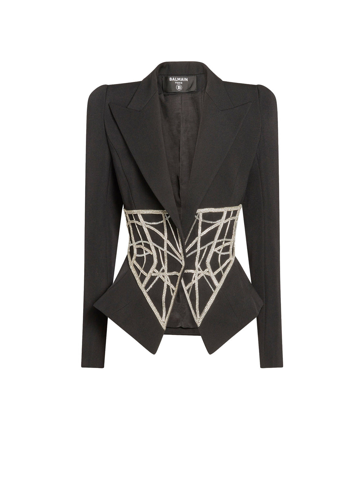 Fitted wool jacket - Black & Silver