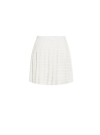 Jupe patineuse en tweed frangé - Blanc