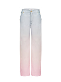 Jean large Balmain x Evian - Bleu, Rose pâle & Rose