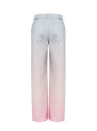 Jean large Balmain x Evian - Bleu, Rose pâle & Rose