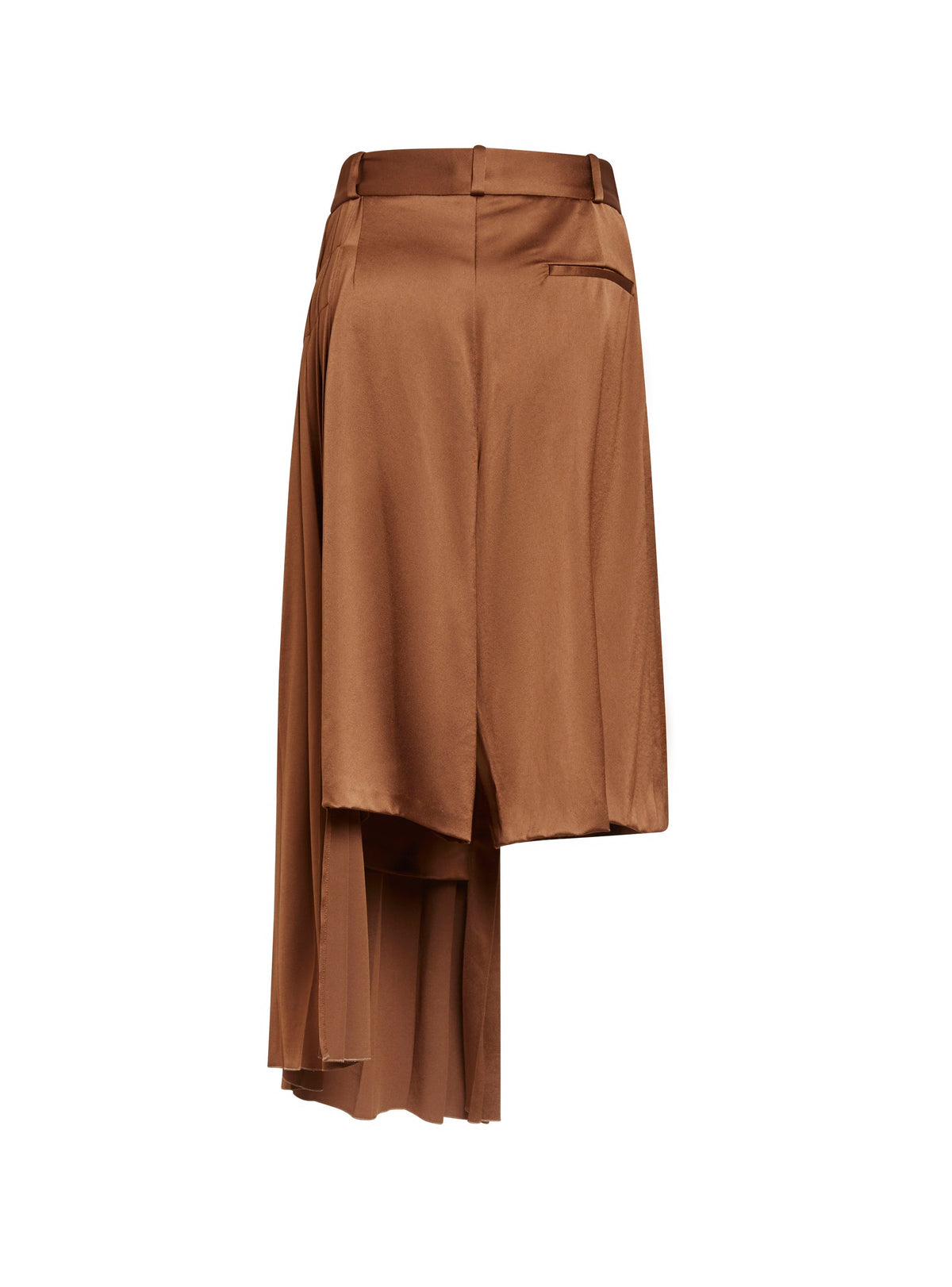 Short kilt en satin plissé - Marron