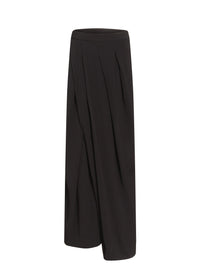 Pantalon large en crêpe multi-plis - Noir