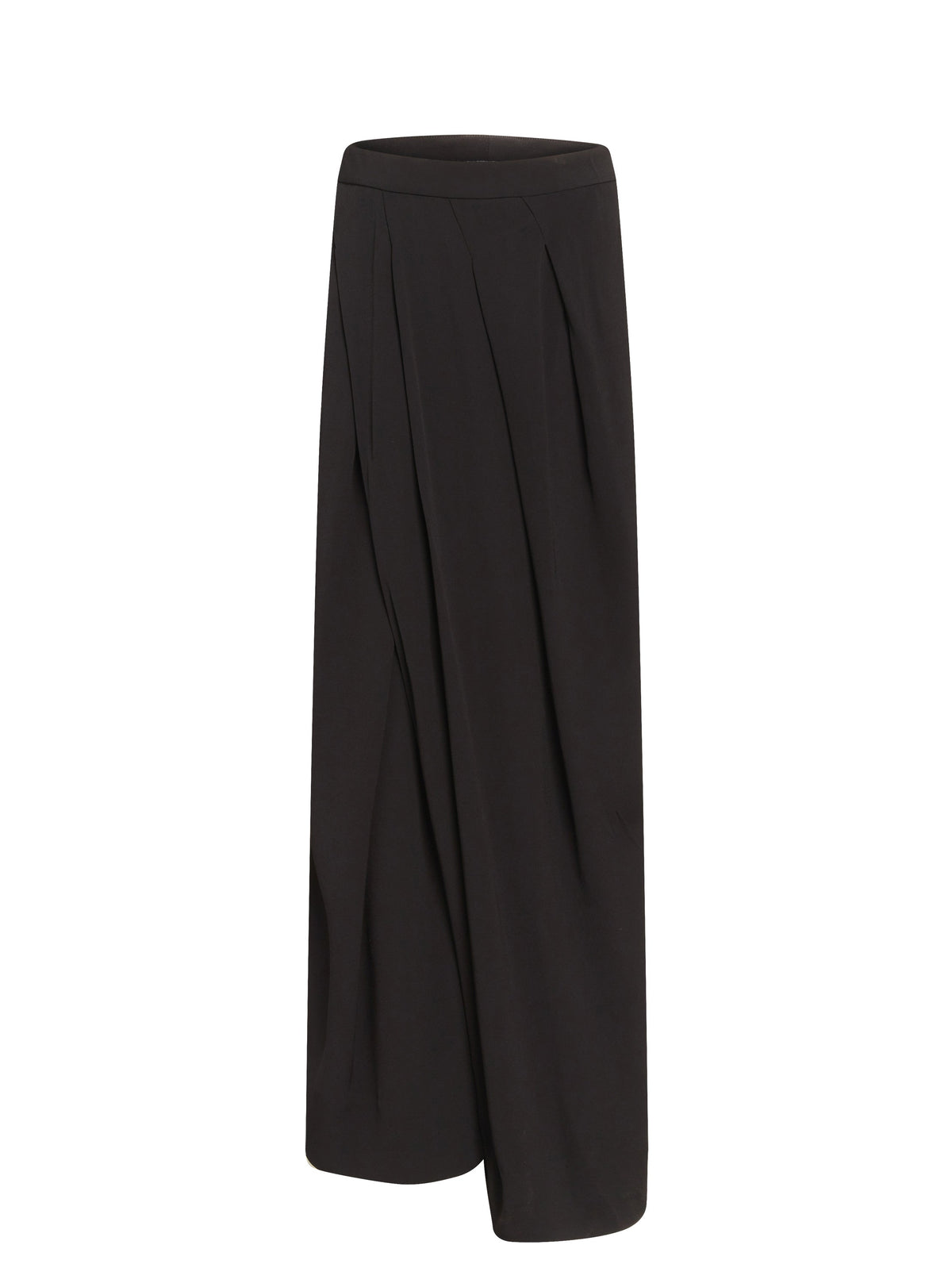 Pantalon large en crêpe multi-plis - Noir
