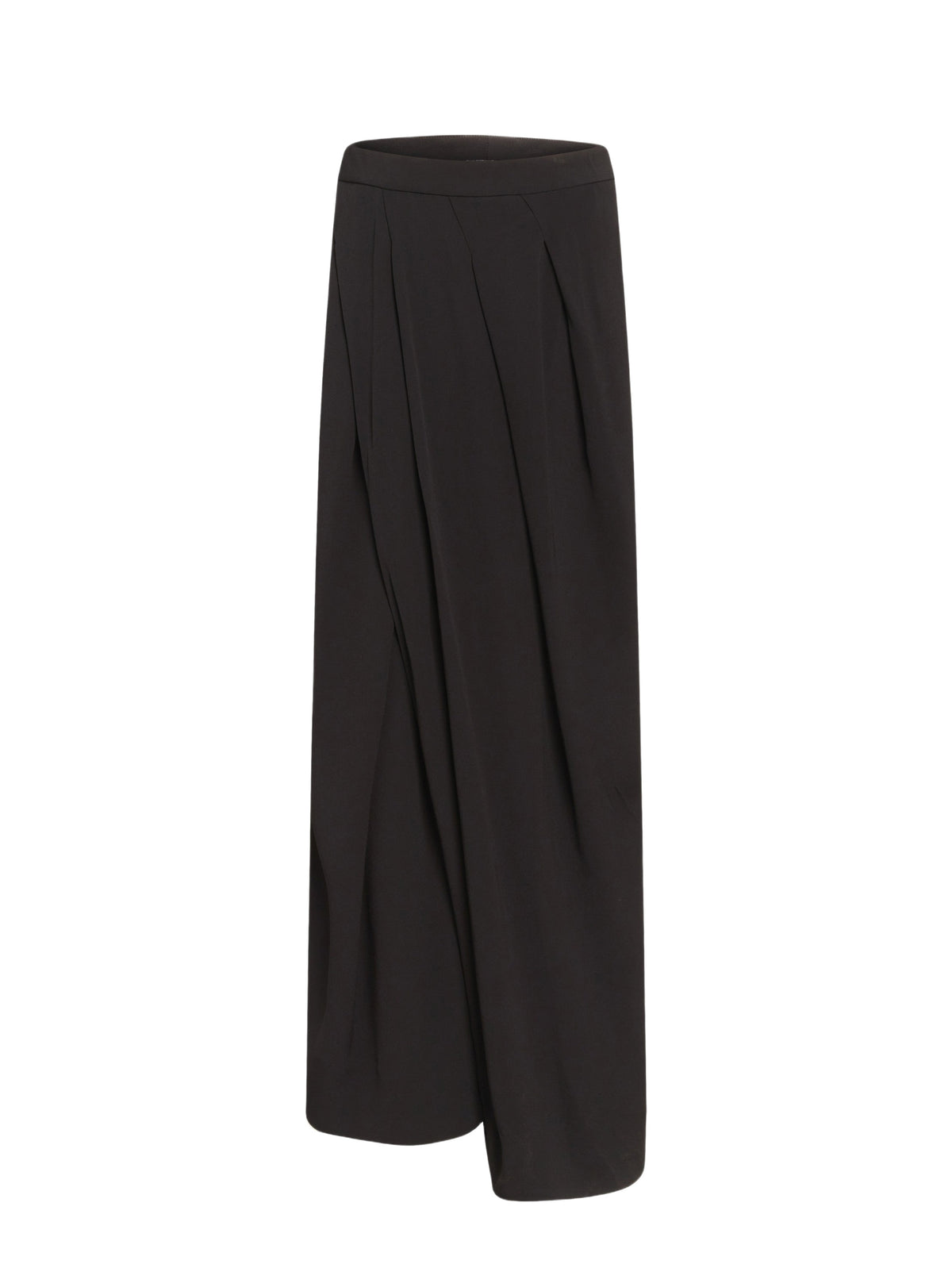 Pantalon large en crêpe multi-plis - Noir