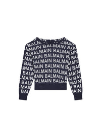 Knit hooded sweater - Blue