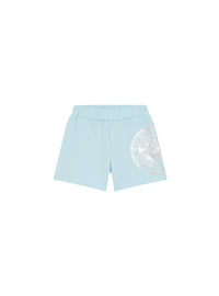 Short en coton à logo - Bleu