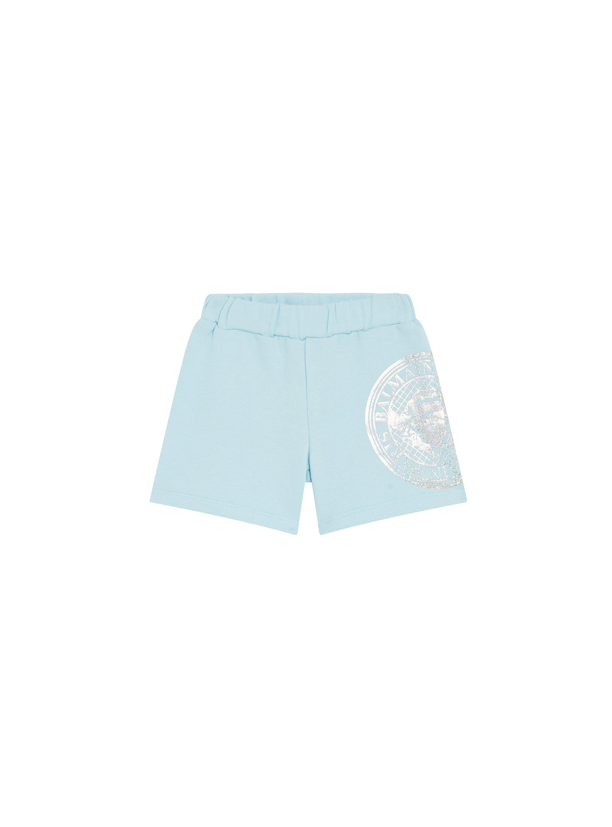 Short en coton à logo - Bleu