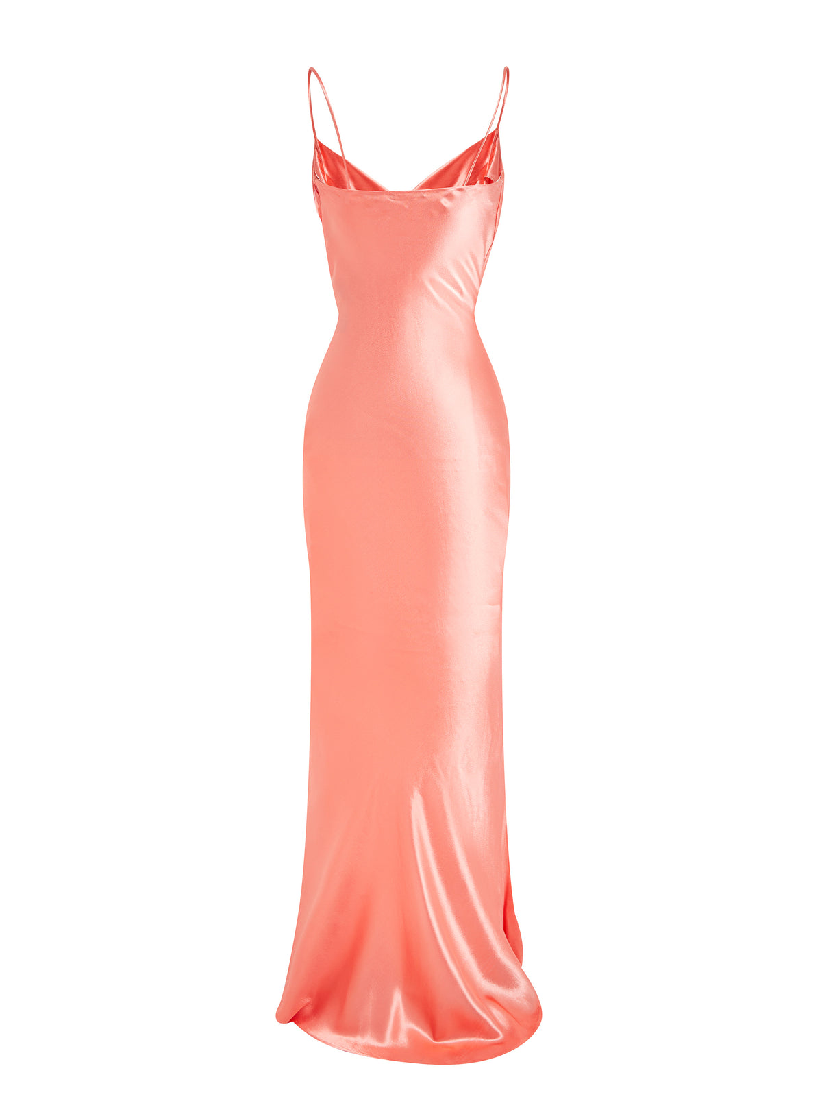 Robe longue en satin - Saumon