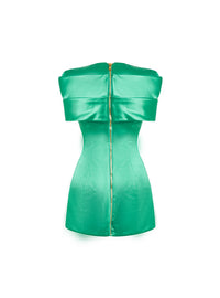 Short satin dress with bow - Jade