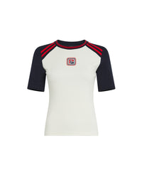 T-shirt pb - Crème & Marine & Rouge