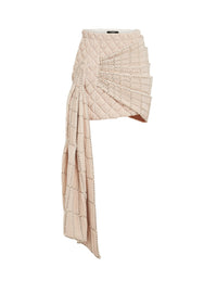 Embroidered short skirt - Beige