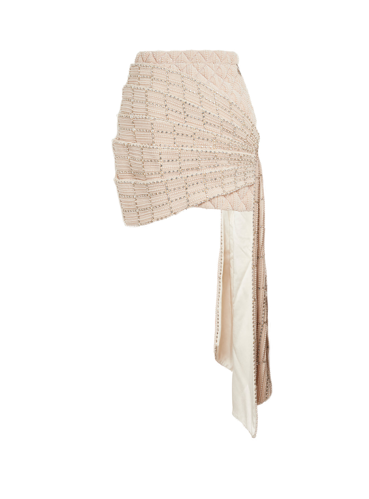 Embroidered short skirt - Beige