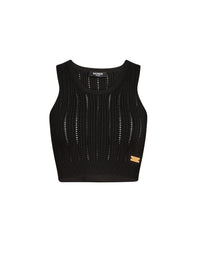 Haut court en maille - Noir