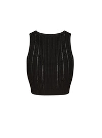 Haut court en maille - Noir