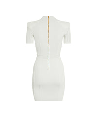 Robe lacée en fine maille côtelée - Blanc