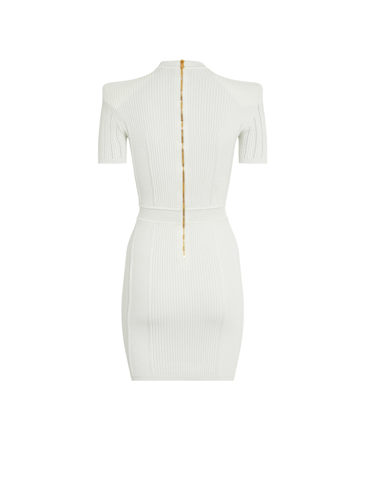 Robe lacée en fine maille côtelée - Blanc