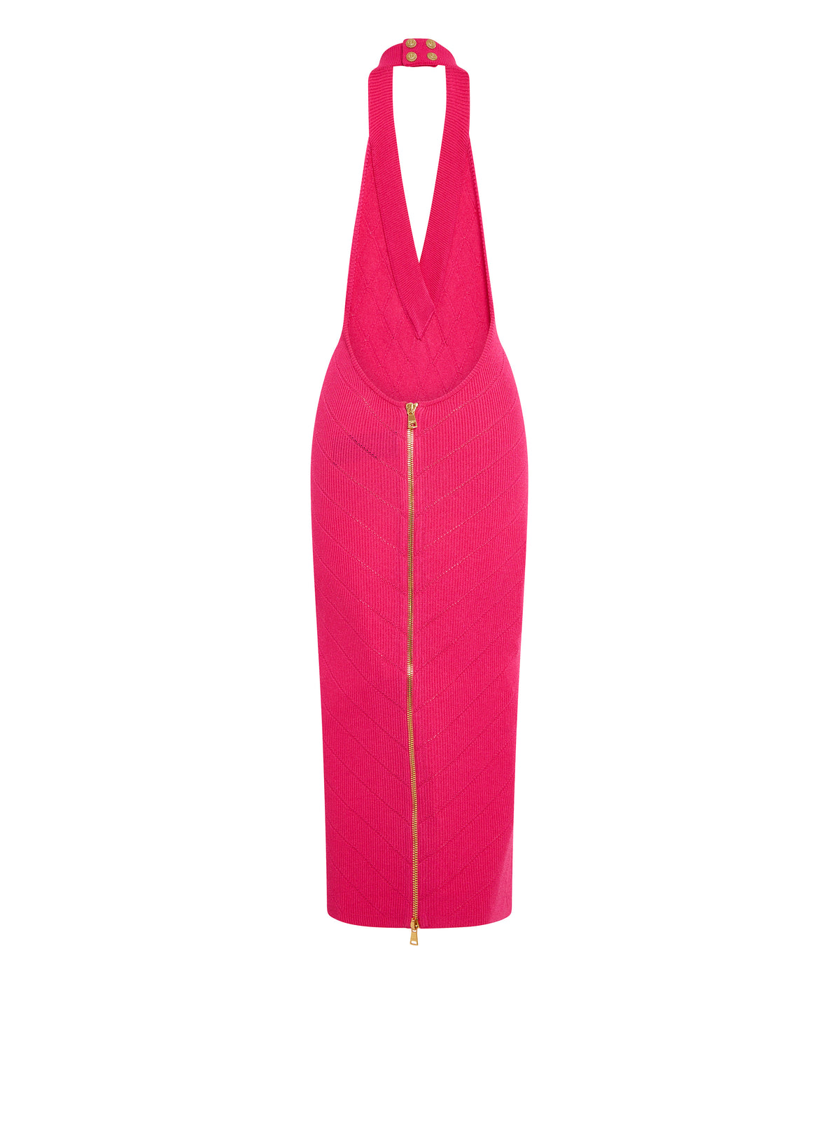 Robe midi en maille - Fuchsia