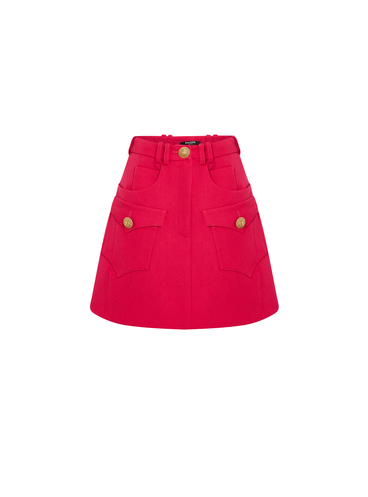 Short A-line Western wool skirt - Fuchsia