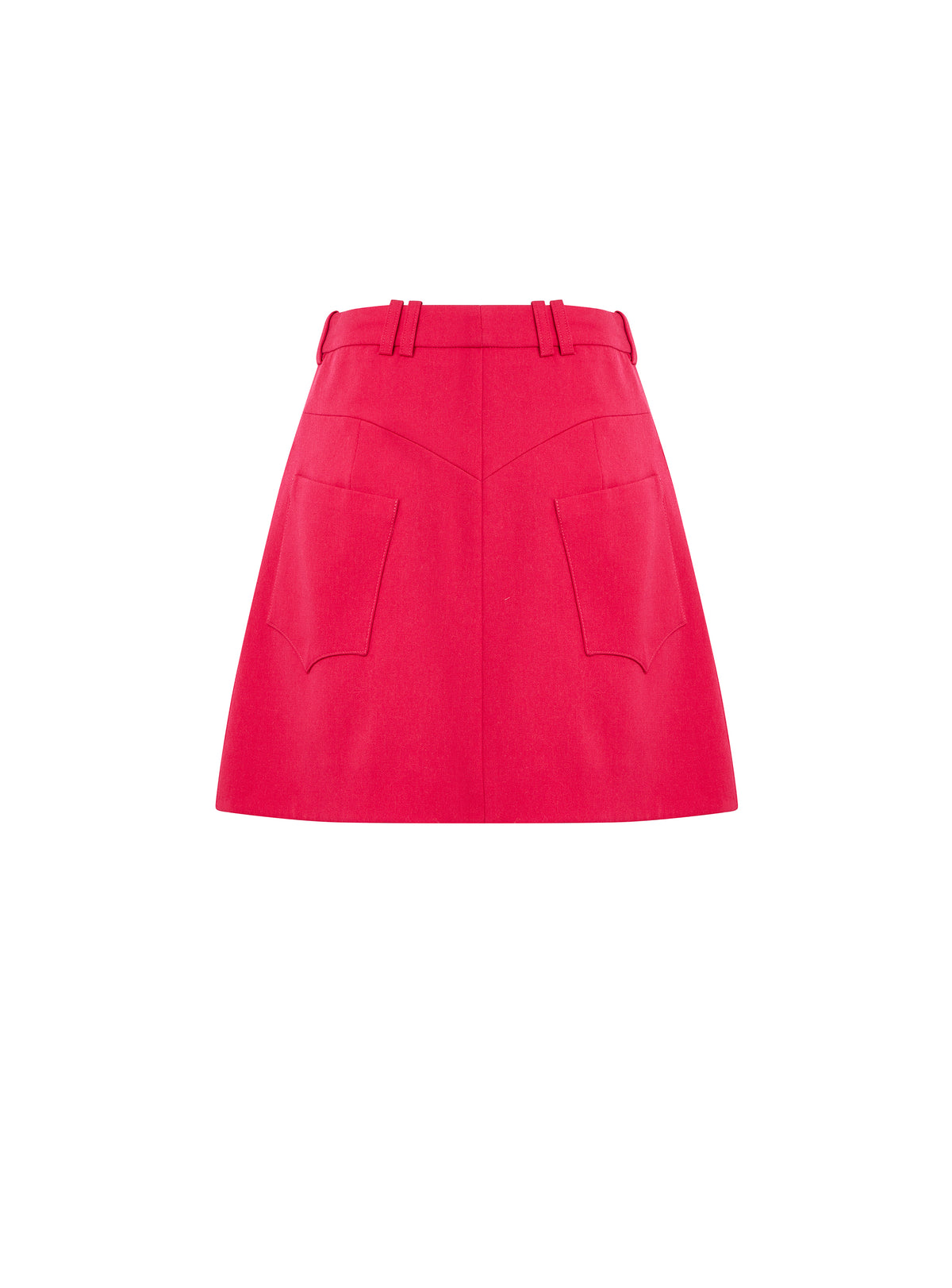 Short A-line Western wool skirt - Fuchsia